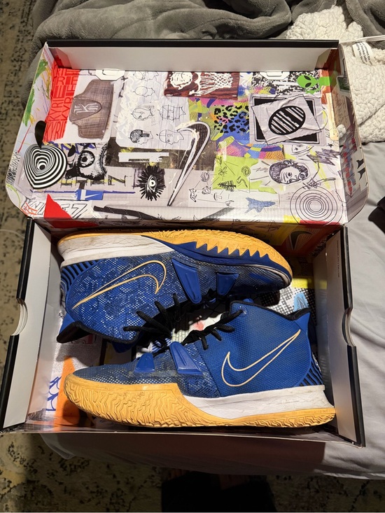 Nike Other - Nike Blue and Yellow High-Top Basketball Sneakers